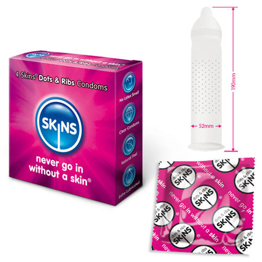 Skins Dots and Ribs Condom (Pack of 4)