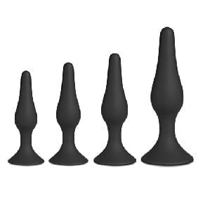 Set of 4 Classic Black Butt Plugs