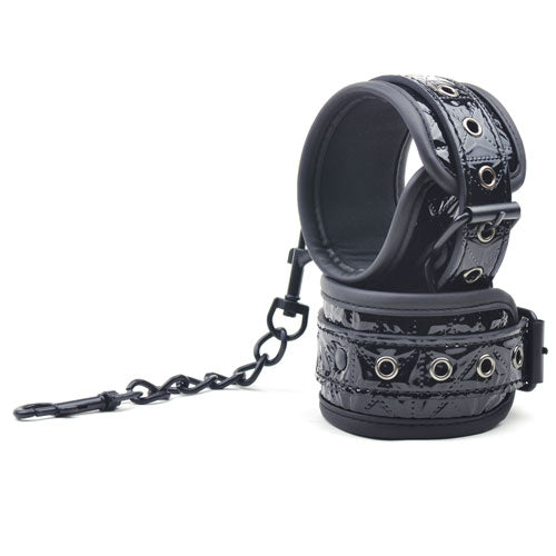 Black Embossed Handcuffs