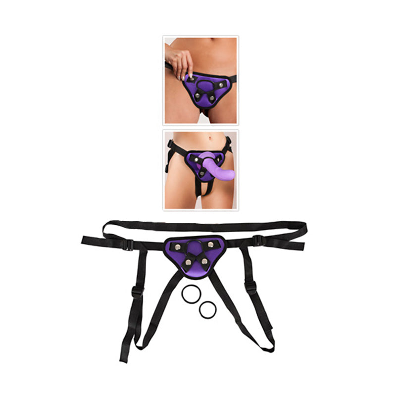 Purple and Black Strap On