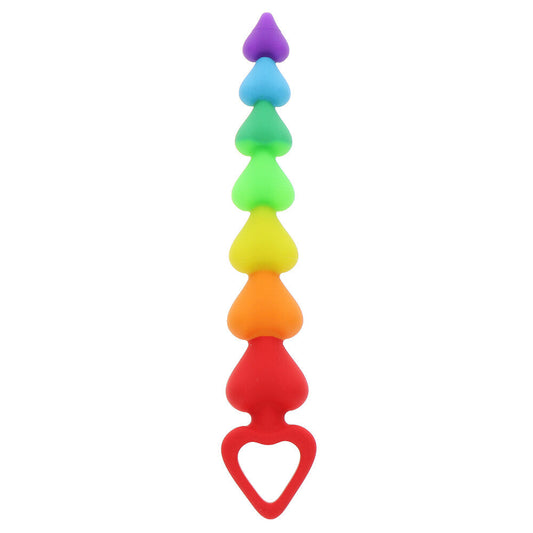 Rainbow Heart Anal Beads